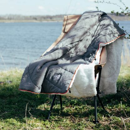 OFFLANDER MIĘKKI KOC PLED KEMPINGOWY SZARY 200 x 140 - Image 3